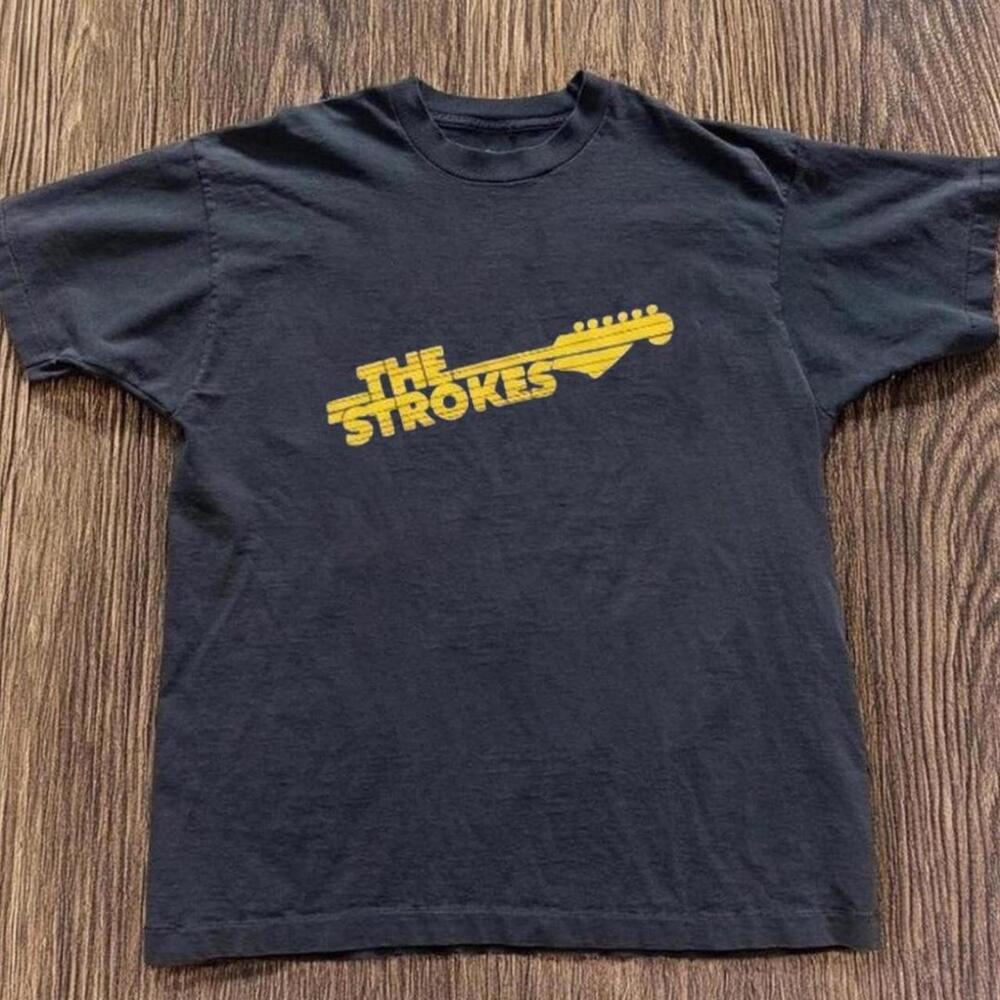 Gildan Men Black T-Shirt The Strokes Black T-Shirt